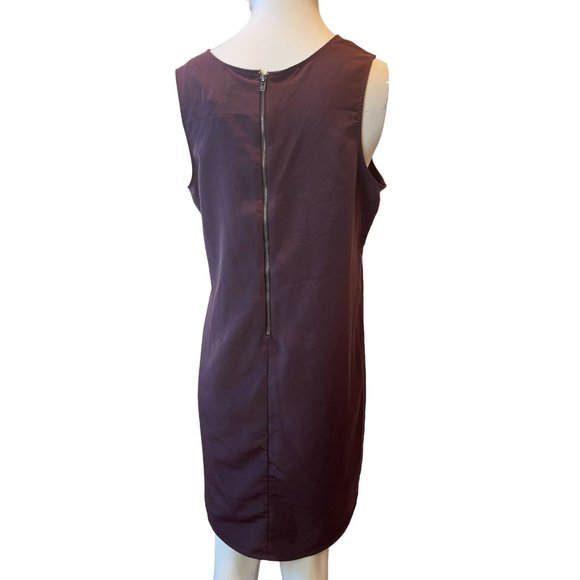 Gap Womens Shift Mini Dress Round Neck Back Zip Sleeveless Purple Size Medium - Picture 2 of 7
